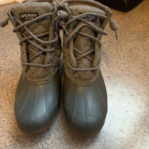 Grey Sperry Boots